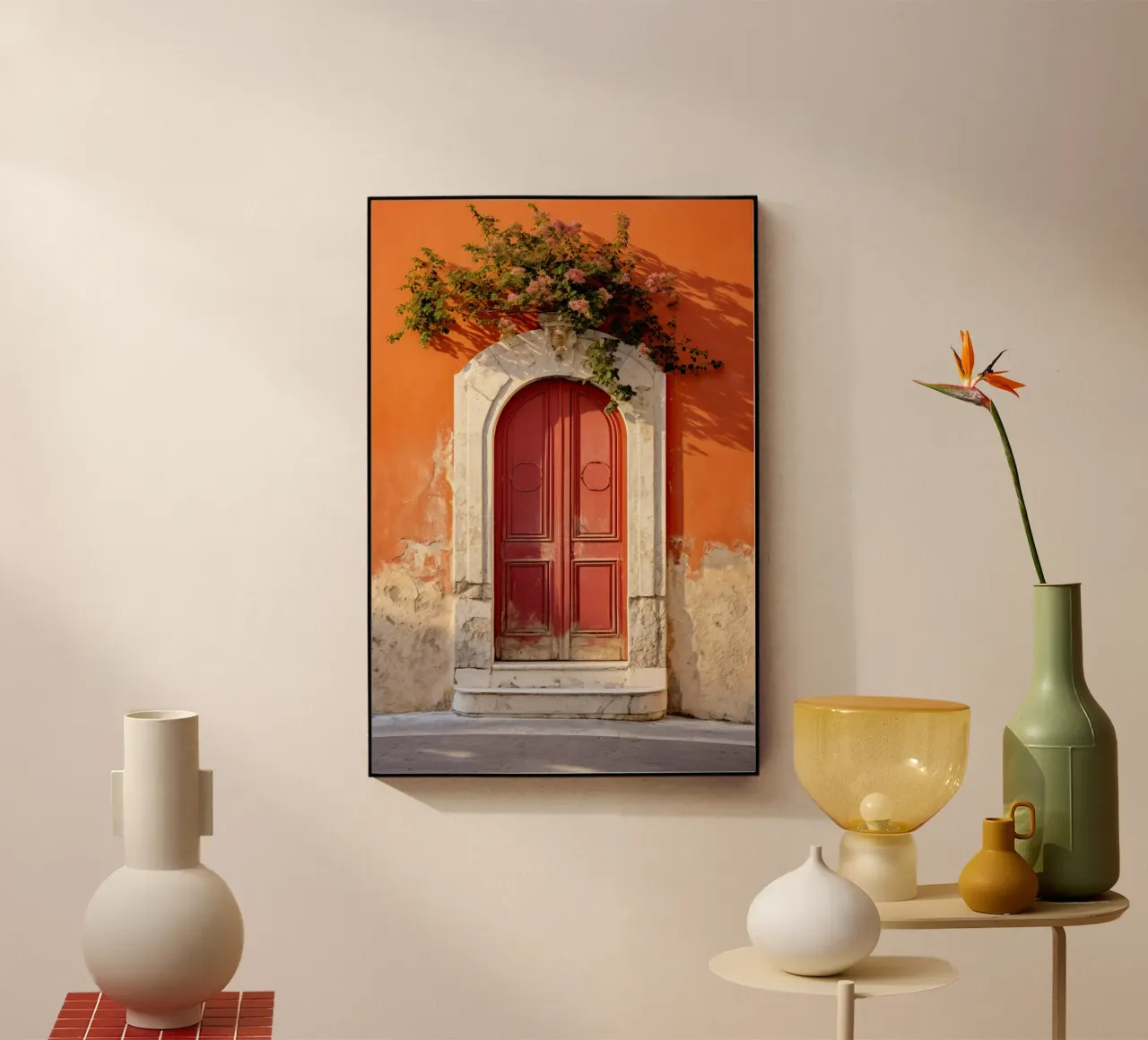 Orange Rustic Wall plexiglass da Artsy Bessy