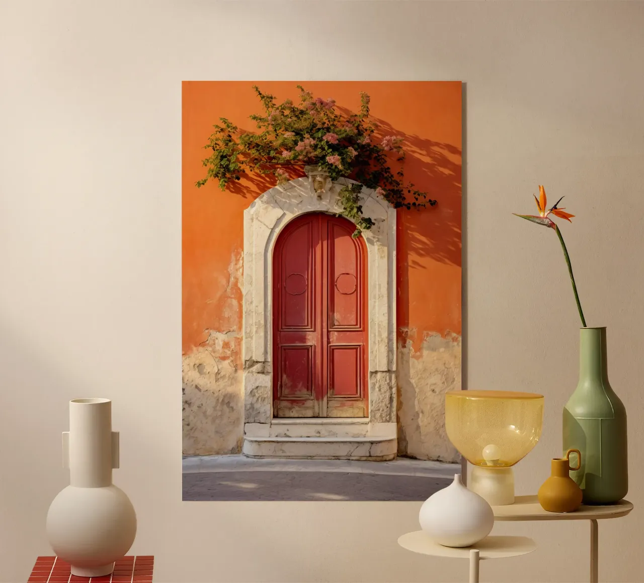 Orange Rustic Wall plexiglass da Artsy Bessy