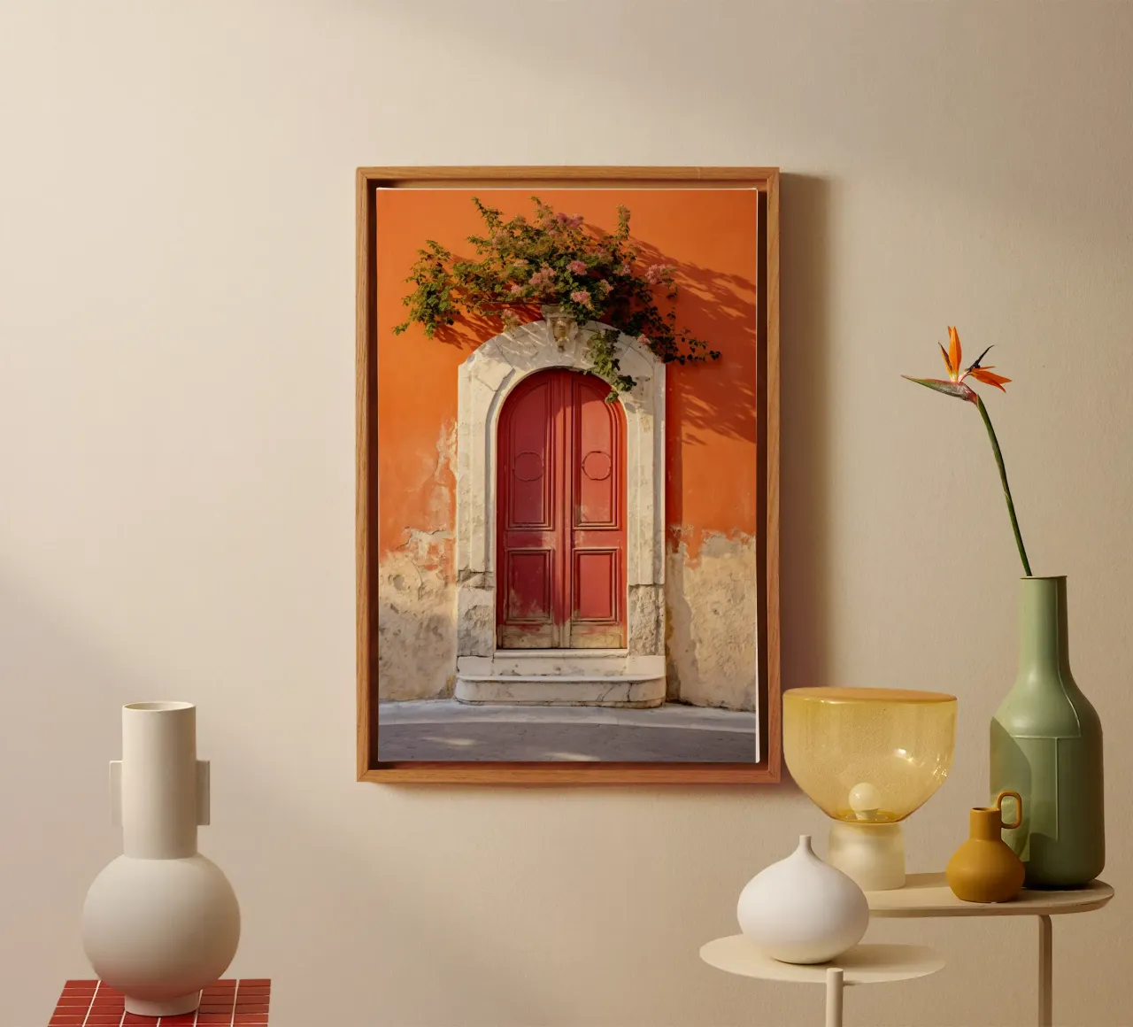 Orange Rustic Wall tela da Artsy Bessy