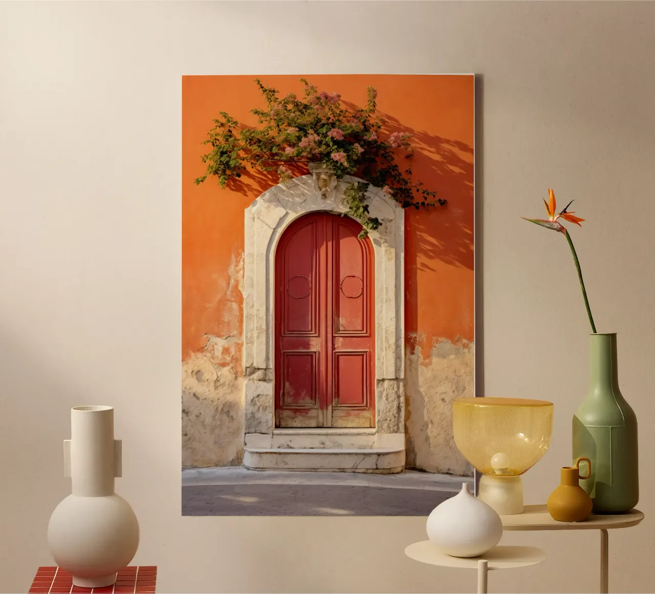 Orange Rustic Wall tela da Artsy Bessy