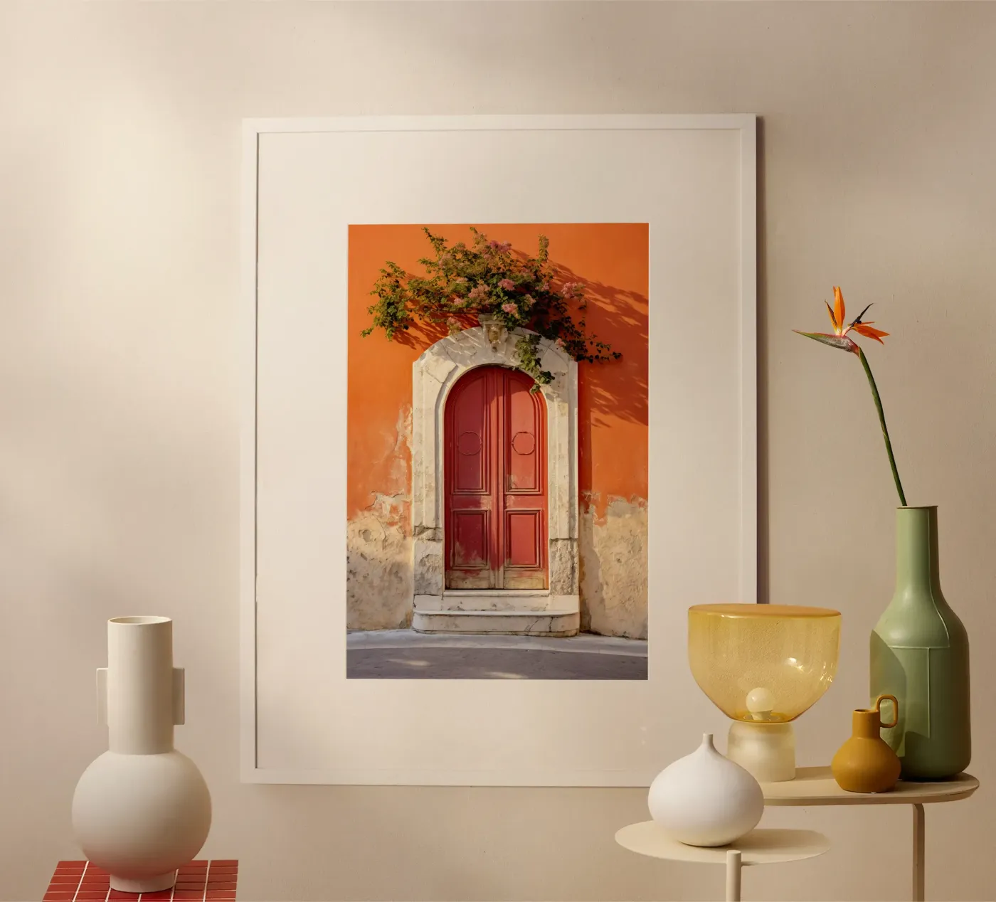 Orange Rustic Wall poster van Artsy Bessy
