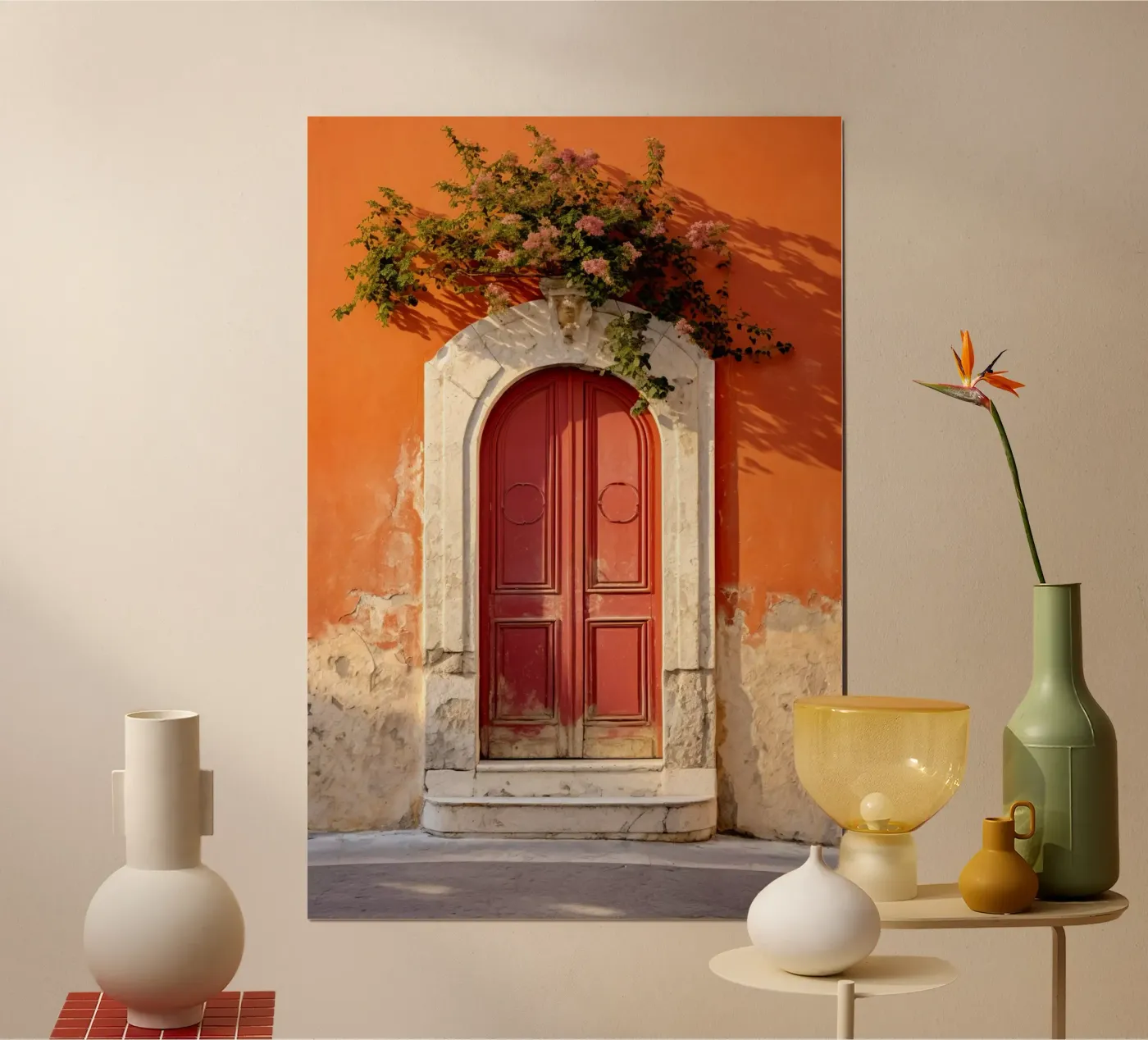 Orange Rustic Wall poster van Artsy Bessy