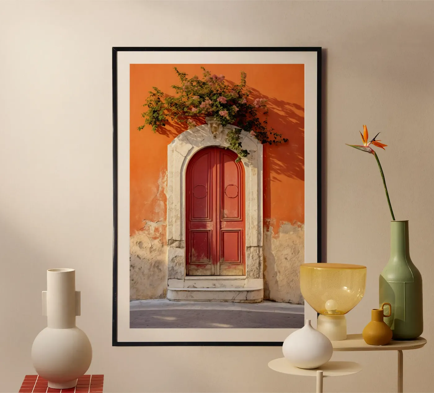 Orange Rustic Wall poster van Artsy Bessy