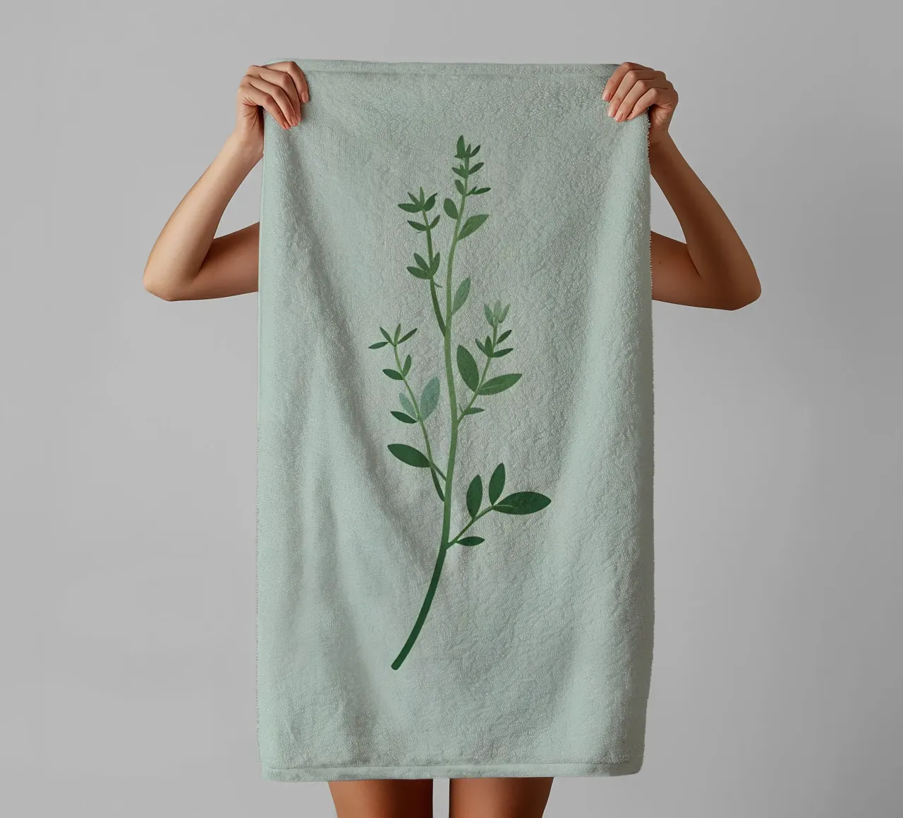 Thyme Branch towel by Botanical Gallery