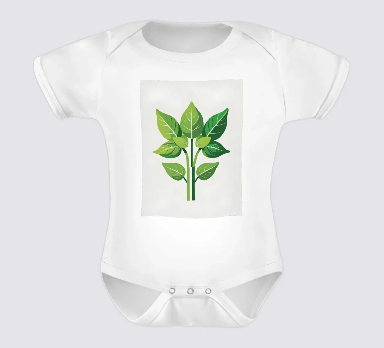 Foglie di basilico body neonato maniche corte da Botanical Gallery