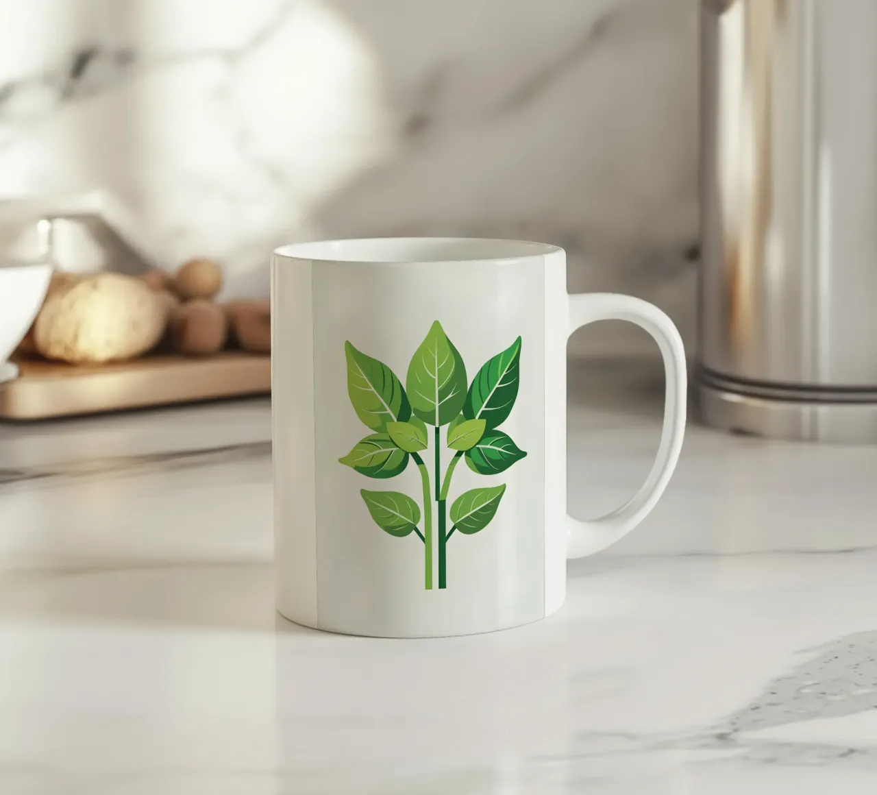 Foglie di basilico tazza in ceramica da Botanical Gallery