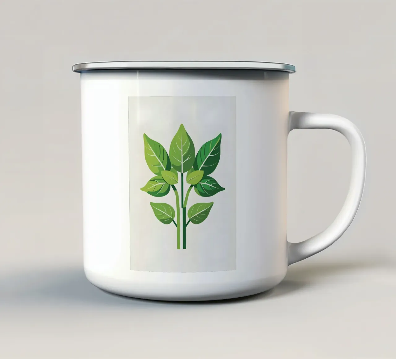 Foglie di basilico tazza in smalto da Botanical Gallery