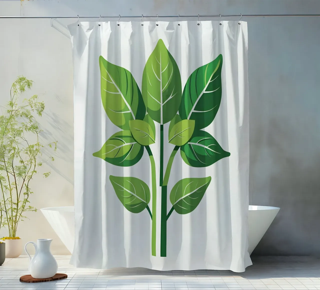 Foglie di basilico tenda da doccia da Botanical Gallery