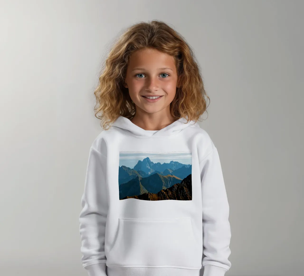 Mountain range felpa bambino con cappuccio da Fjöllart