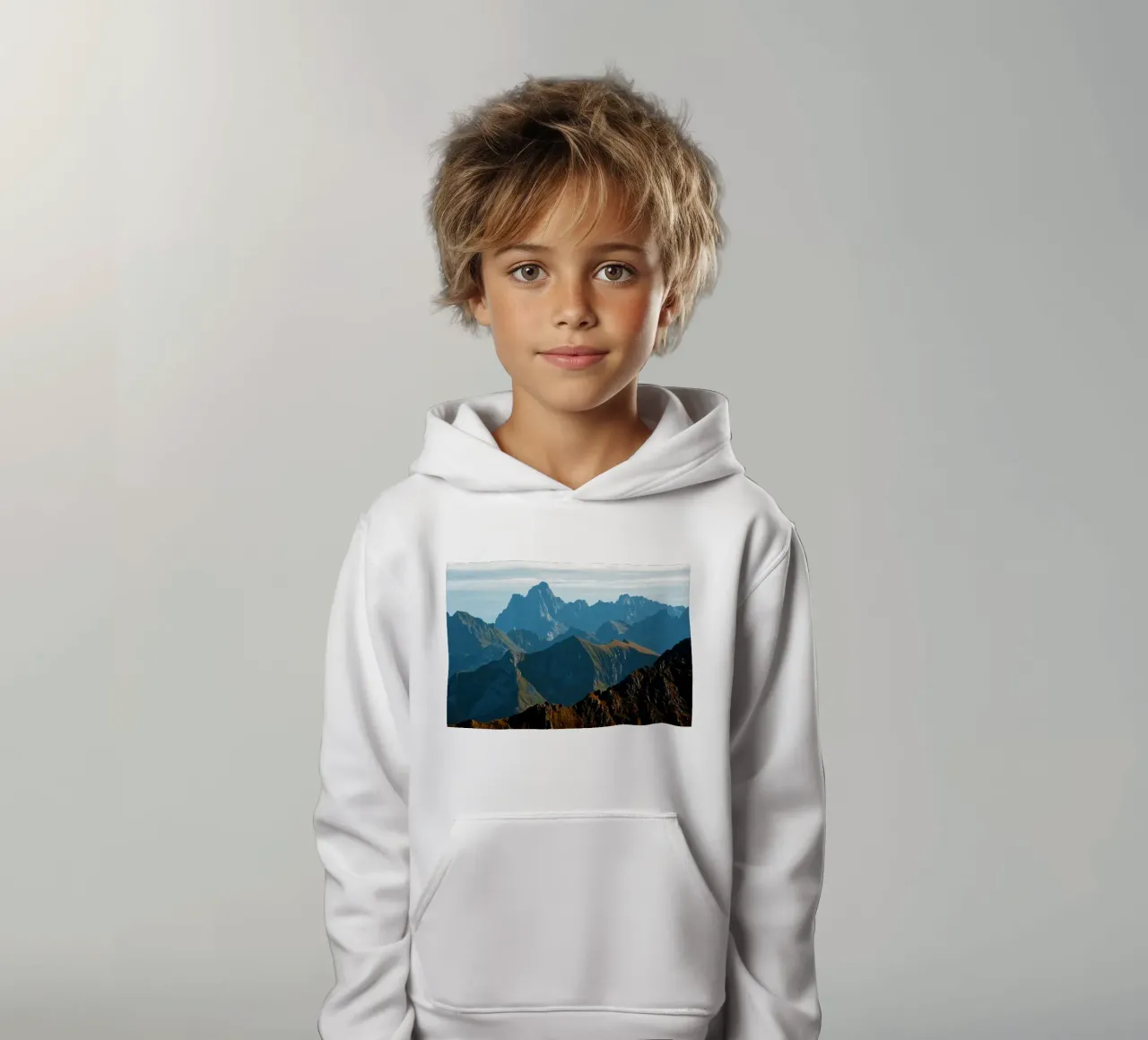 Mountain range felpa bambino con cappuccio da Fjöllart
