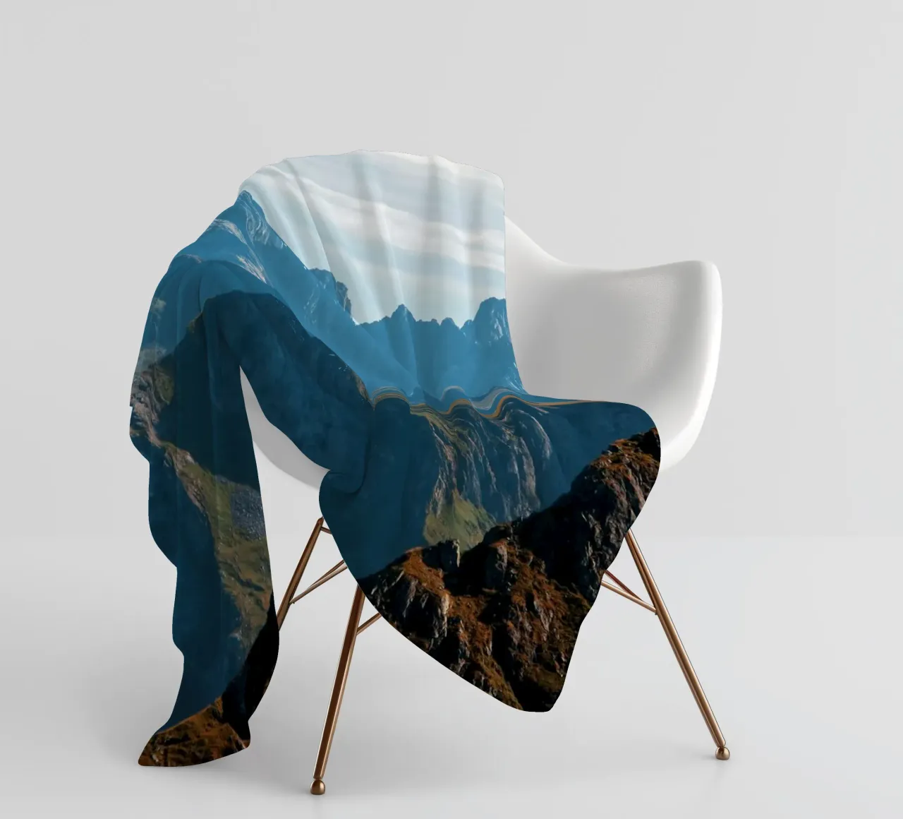 Mountain range fleece blanket by Fjöllart