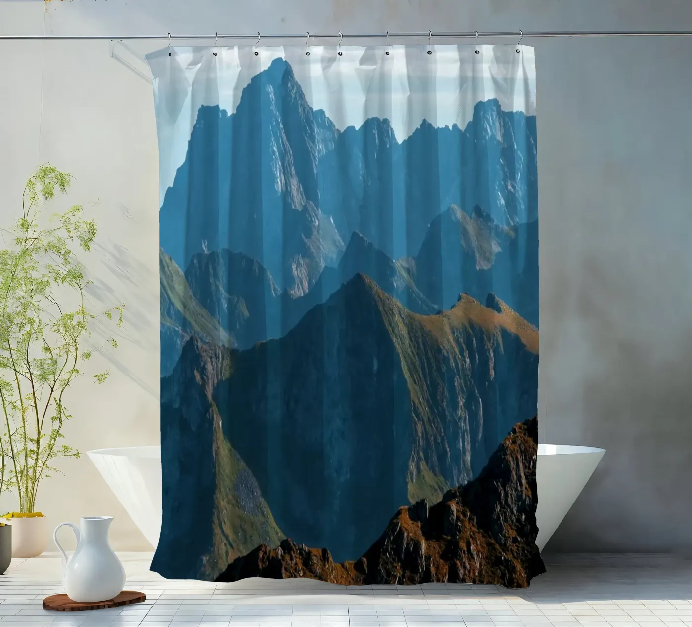 Mountain range douchegordijn van Fjöllart