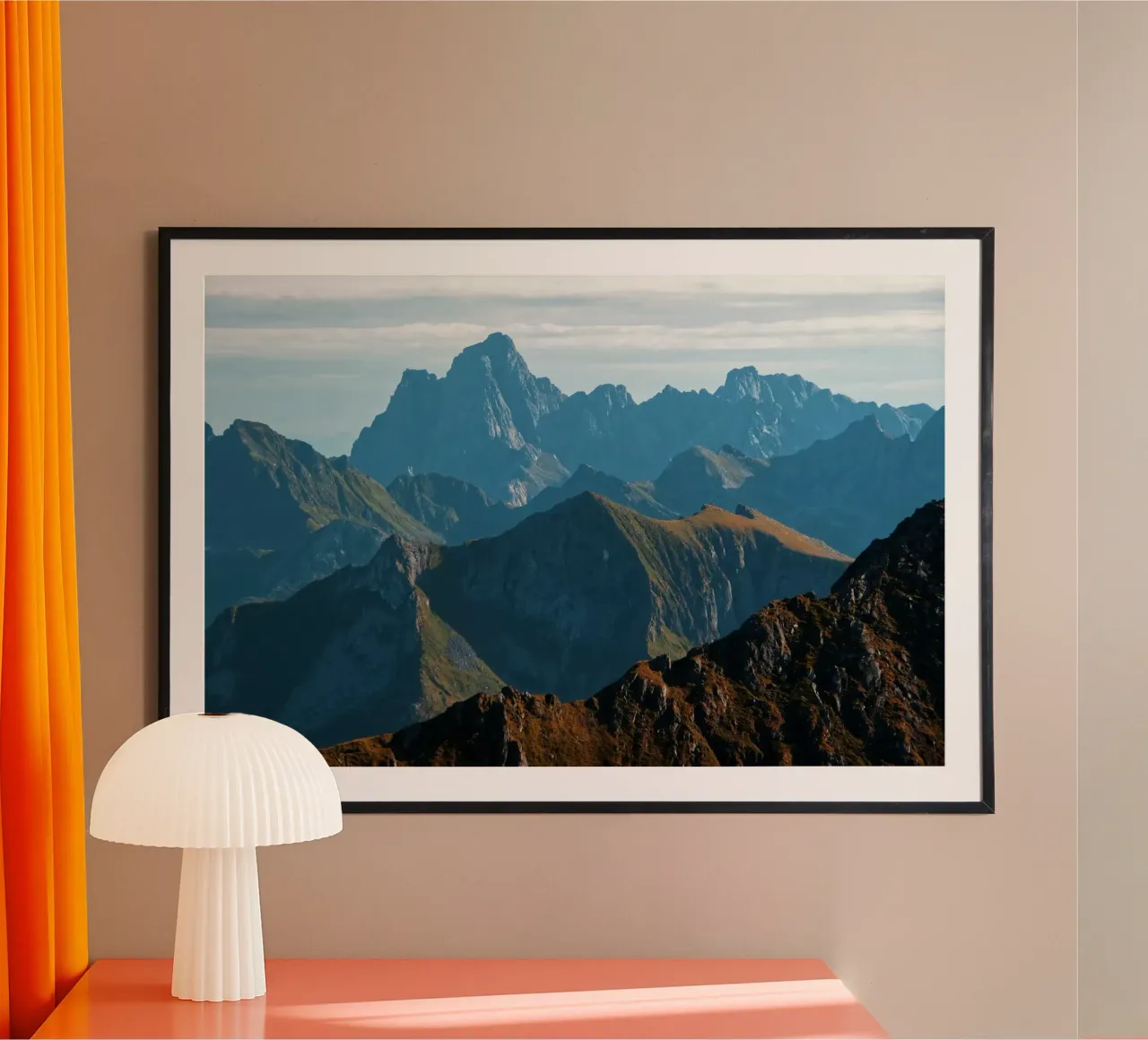 Mountain range carta hahnemühle da Fjöllart