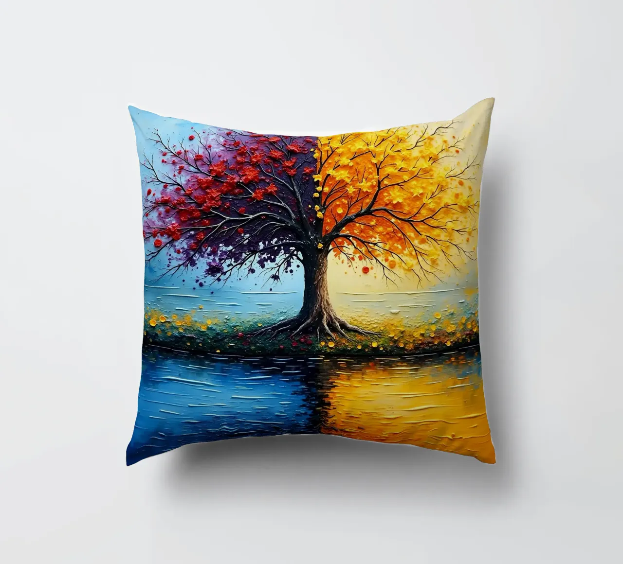 Tree, two-coloured_2 decorative cushion by Farb- und Blütenzauber by LK