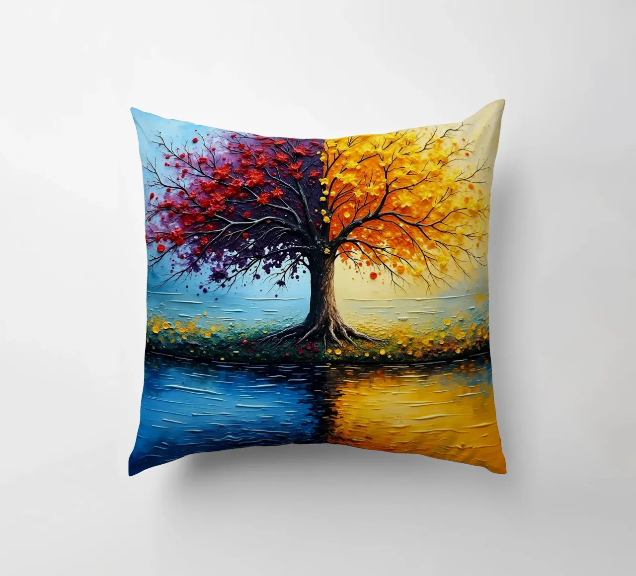 Tree, two-coloured_2 decorative cushion by Farb- und Blütenzauber by LK