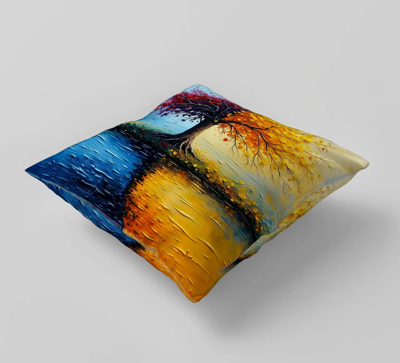 Tree, two-coloured_2 decorative cushion by Farb- und Blütenzauber by LK