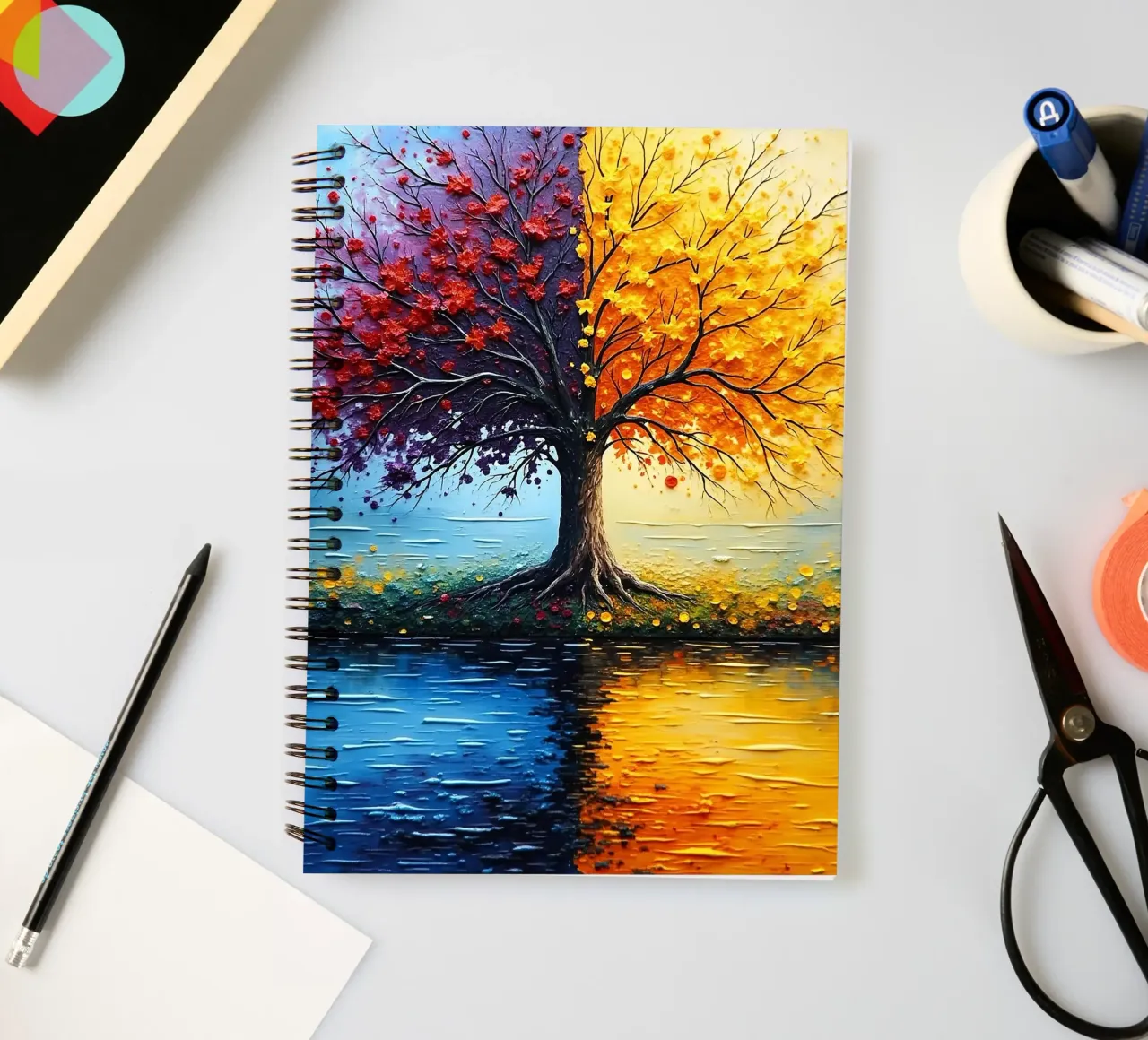 Tree, two-coloured_2 spiral notebook by Farb- und Blütenzauber by LK