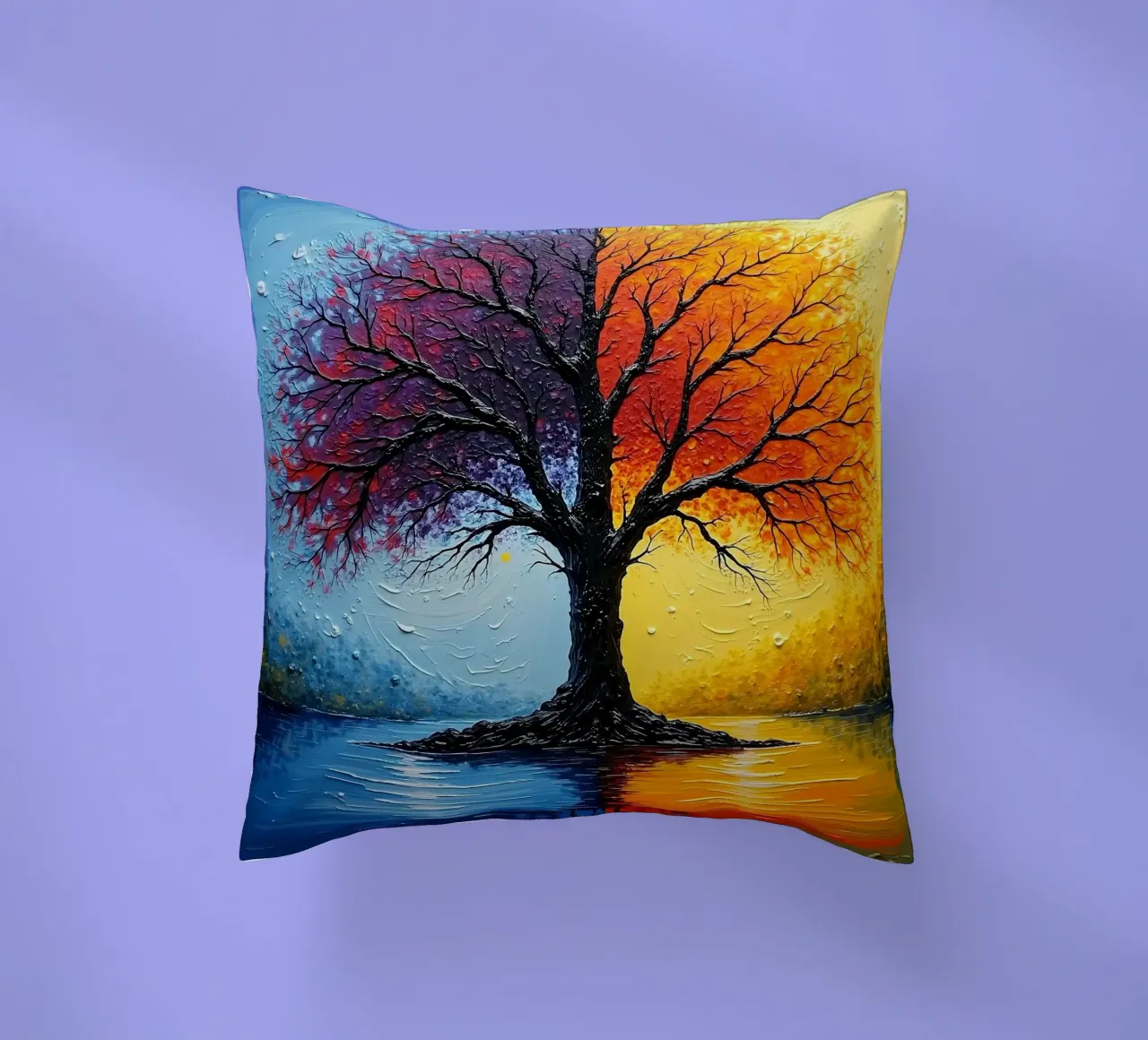Tree, two-coloured_3 decorative cushion by Farb- und Blütenzauber by LK