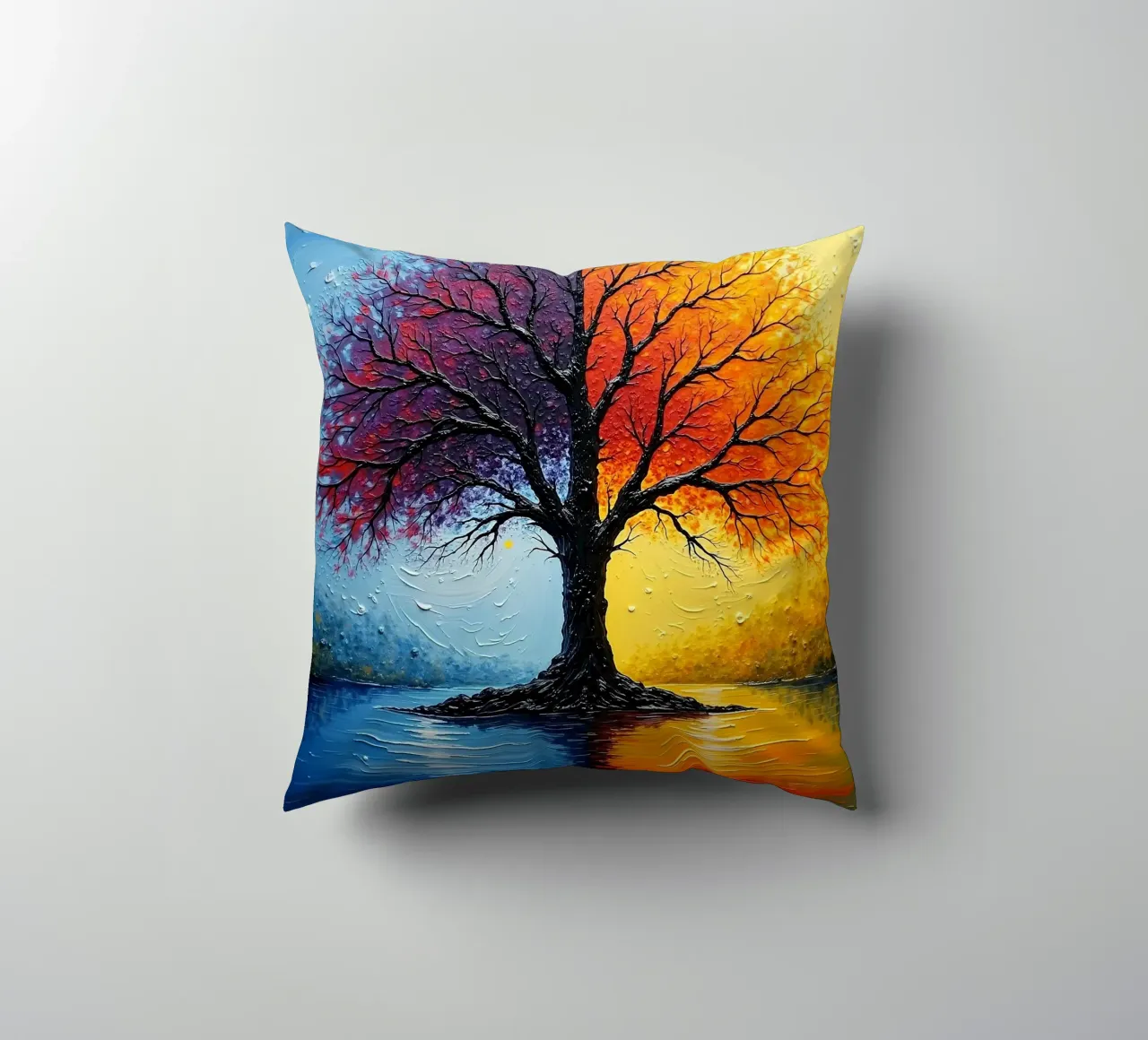 Tree, two-coloured_3 decorative cushion by Farb- und Blütenzauber by LK