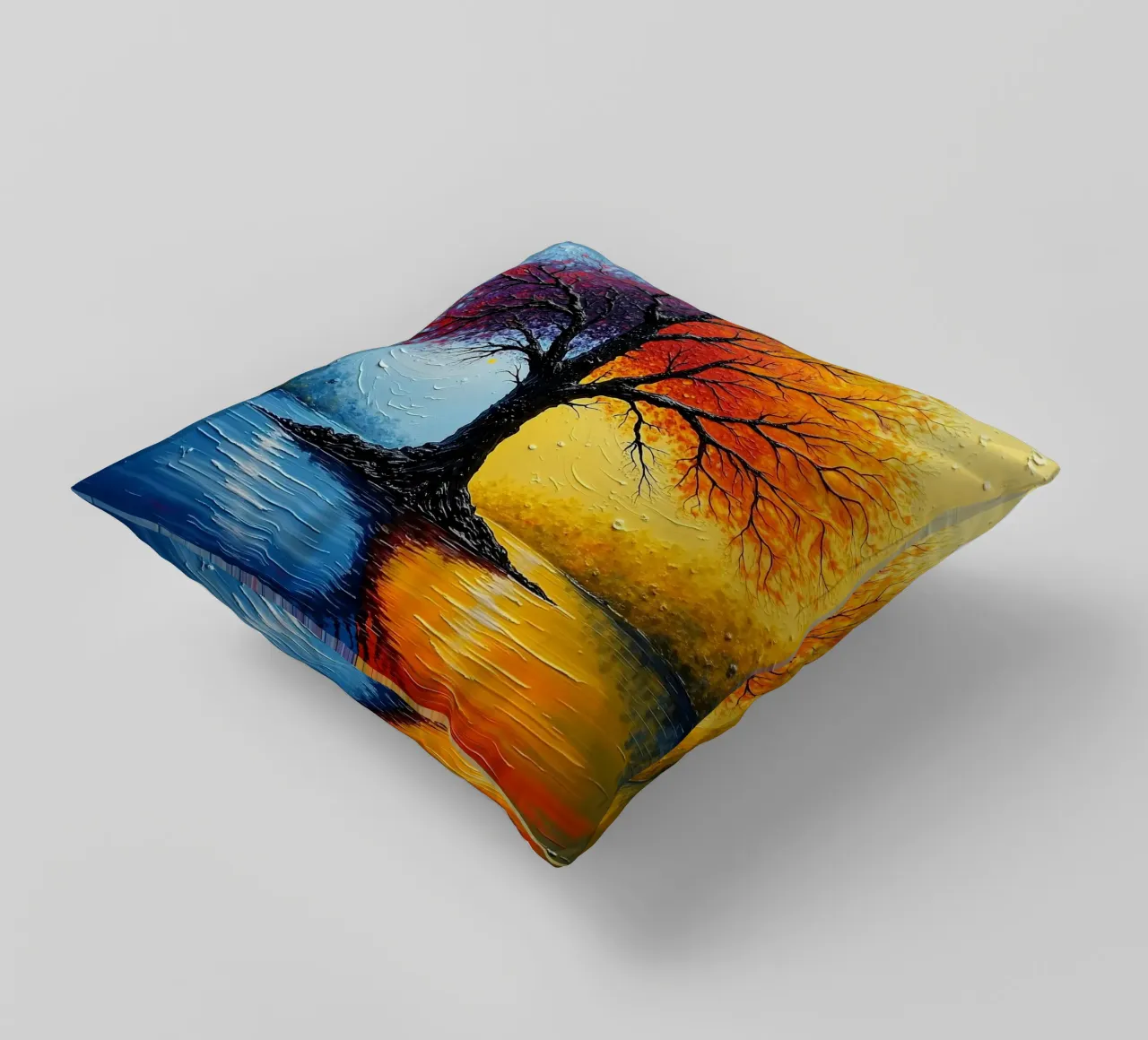 Tree, two-coloured_3 decorative cushion by Farb- und Blütenzauber by LK