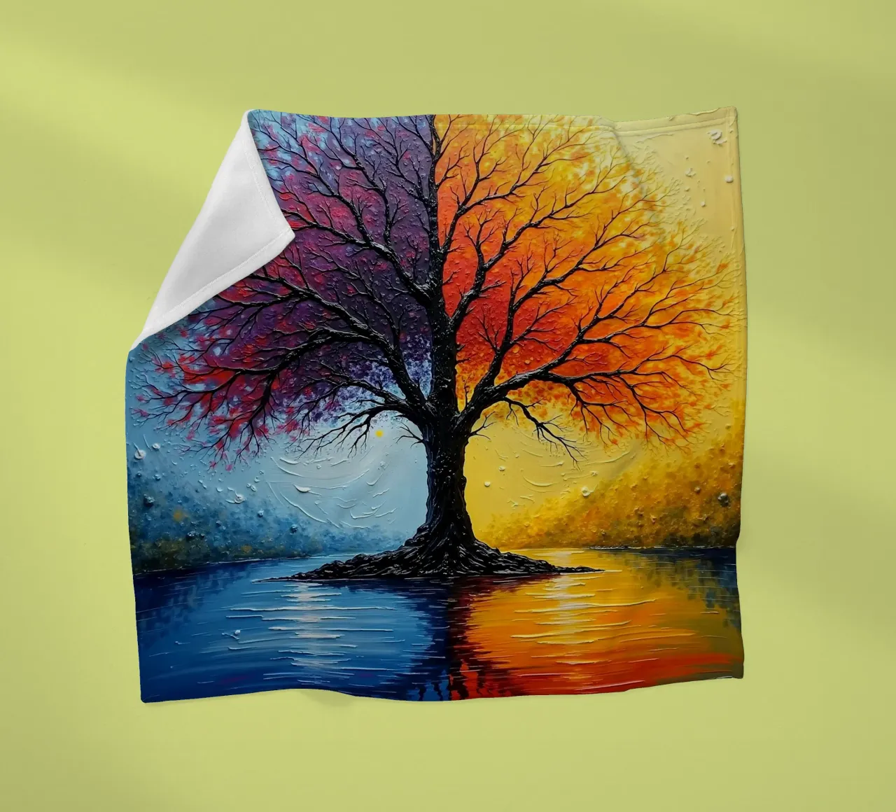 Tree, two-coloured_3 fleece blanket by Farb- und Blütenzauber by LK