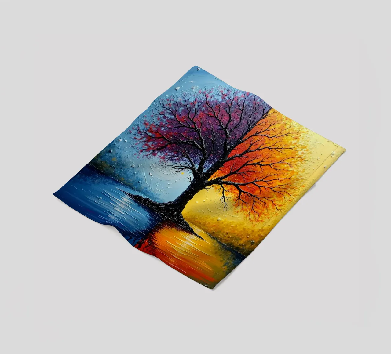Tree, two-coloured_3 fleece blanket by Farb- und Blütenzauber by LK