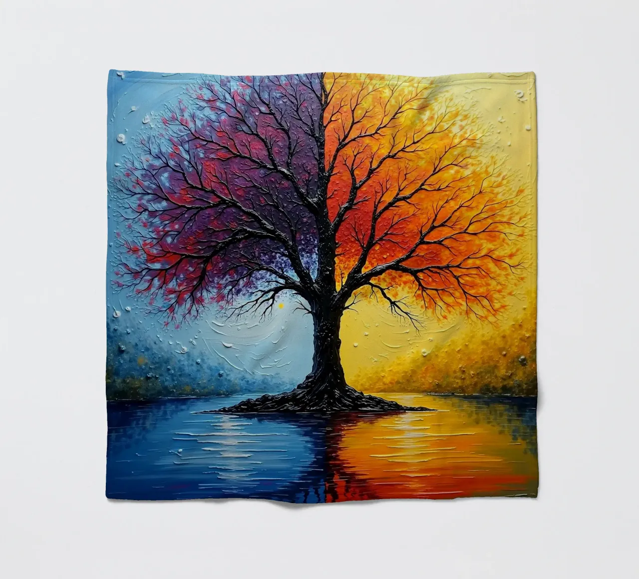 Tree, two-coloured_3 fleece blanket by Farb- und Blütenzauber by LK