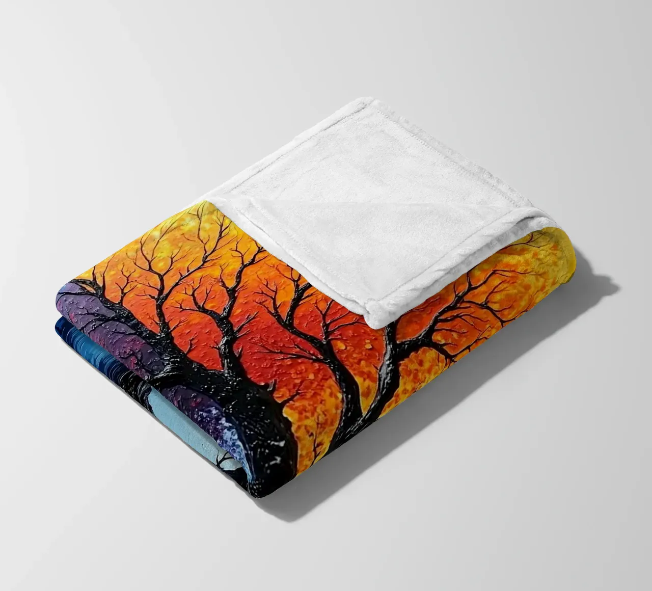 Tree, two-coloured_3 fleece blanket by Farb- und Blütenzauber by LK