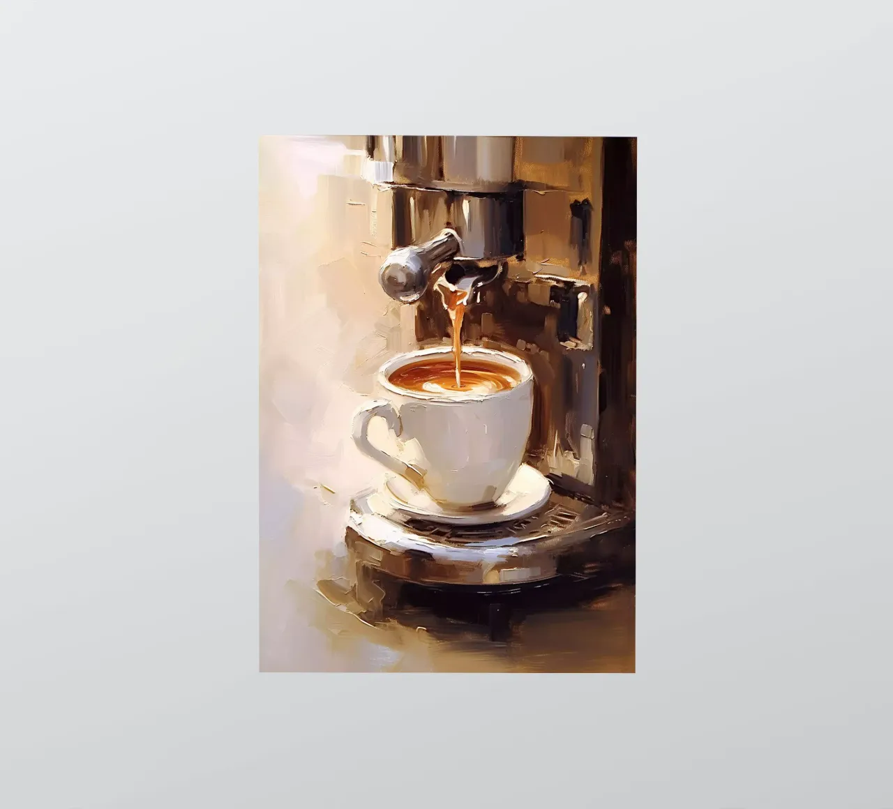 Tazza caffettiera caffè espresso toni beige marrone adesivo da Euphoria Theresa