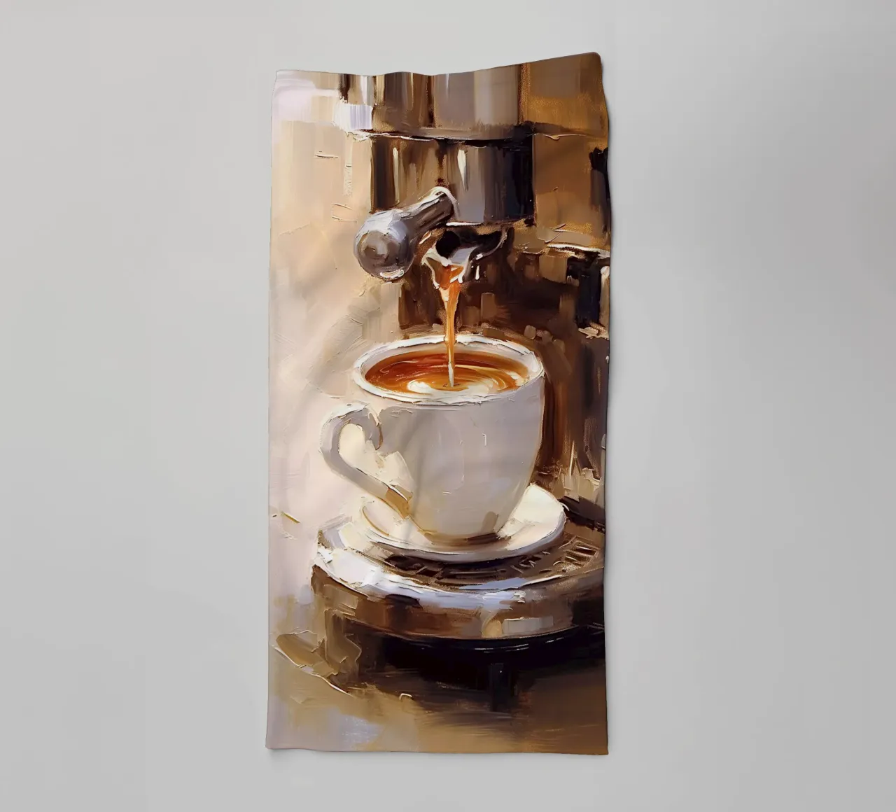 Tazza caffettiera caffè espresso toni beige marrone asciugamano da bagno da Euphoria Theresa