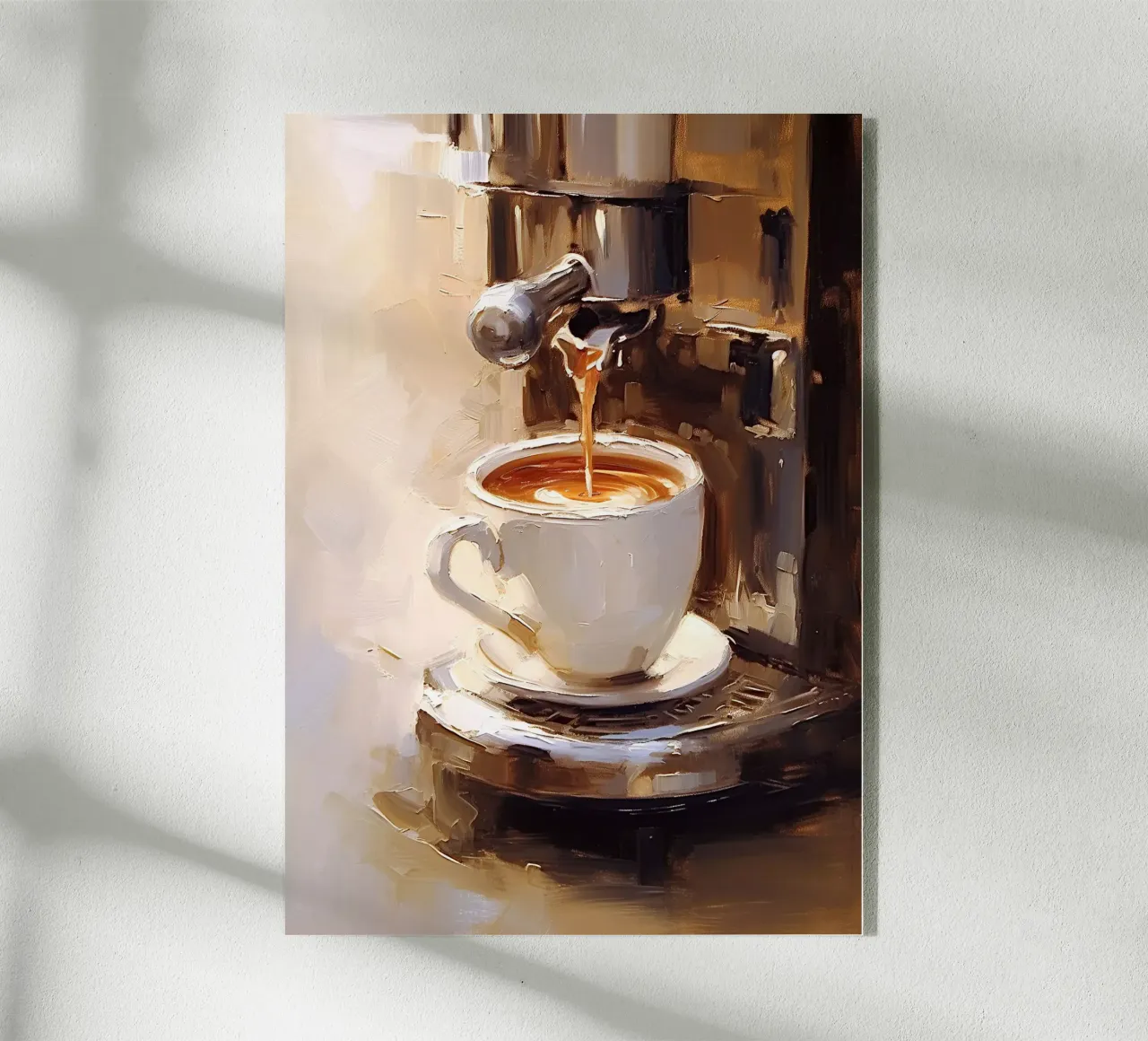 Tazza caffettiera caffè espresso toni beige marrone plexiglass da Euphoria Theresa
