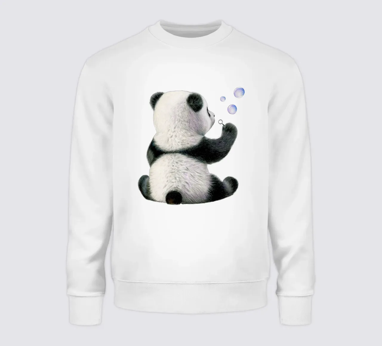 Pandakind mit Seifenblasen Sweatshirt von Graphit und Farbe