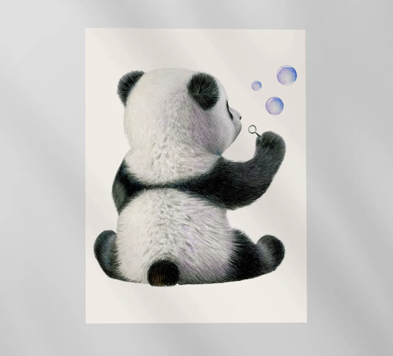 Bambino panda con bolle di sapone pellicola backlit da Graphit und Farbe