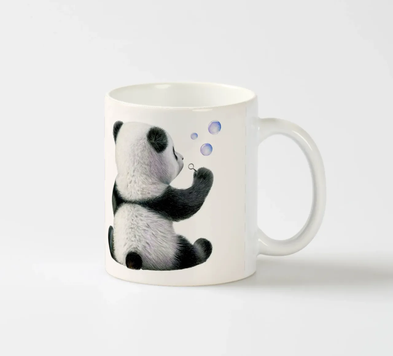 Bambino panda con bolle di sapone tazza in ceramica da Graphit und Farbe