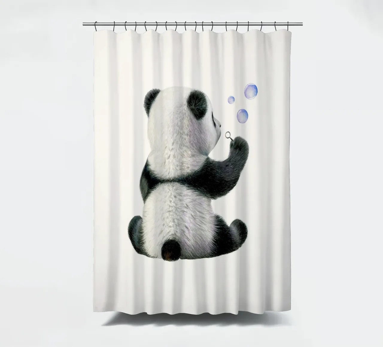 Bambino panda con bolle di sapone tenda da doccia da Graphit und Farbe
