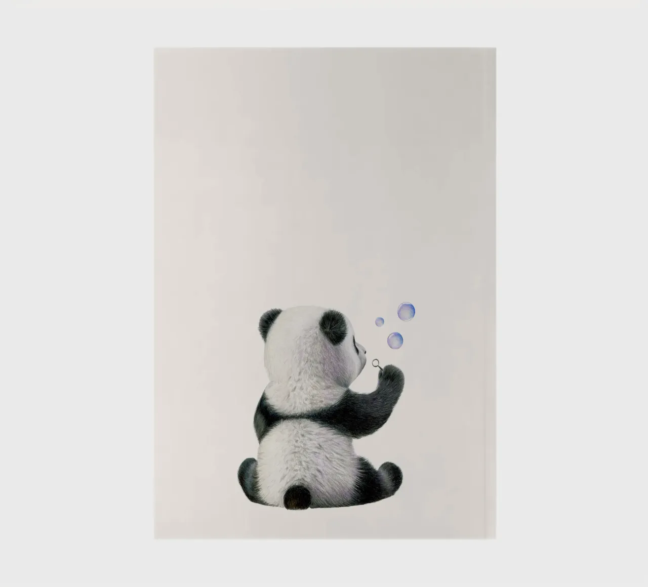 Panda child with soap bubbles notebook by Graphit und Farbe