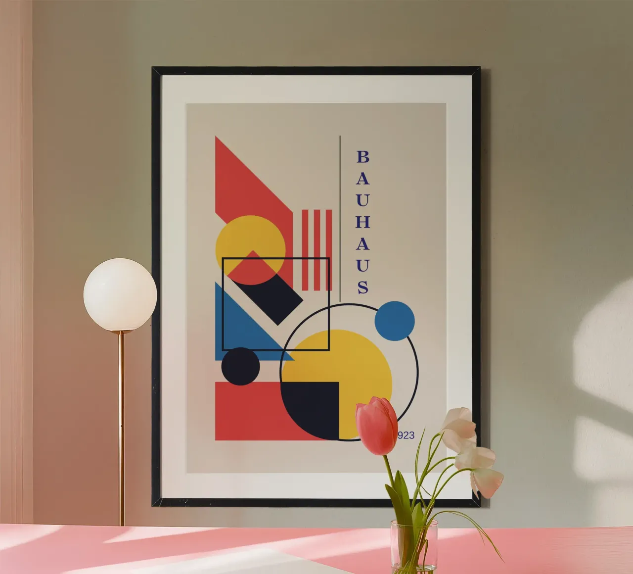 Bauhaus 1923 Composición Abstracta Colores Primarios Póster hahnemühle de Grungeo