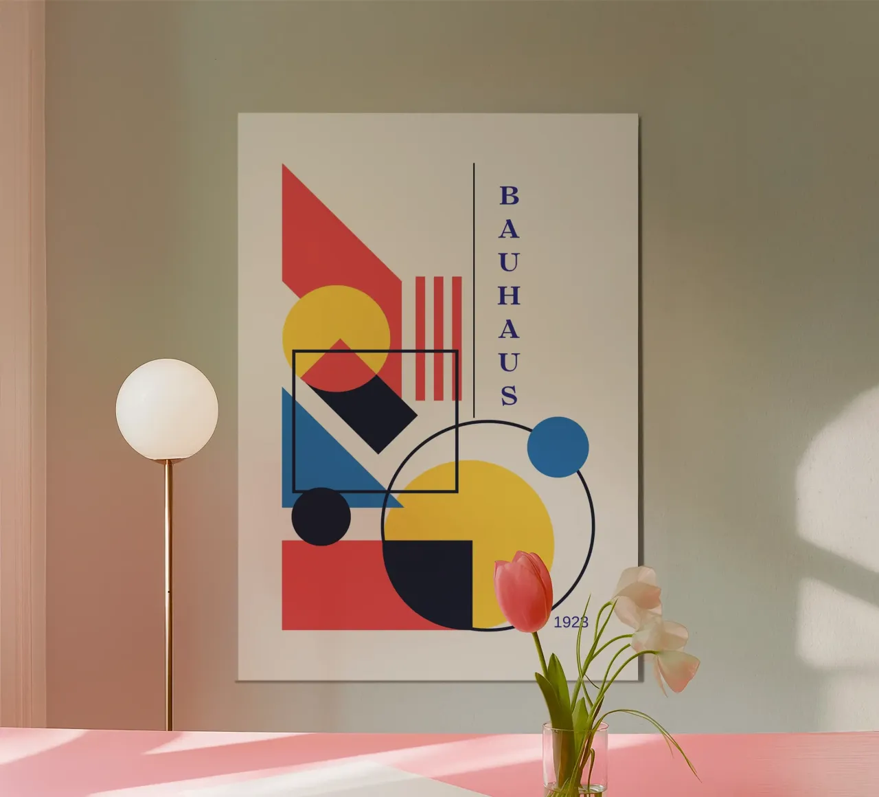 Bauhaus 1923 Composición Abstracta Colores Primarios Póster hahnemühle de Grungeo