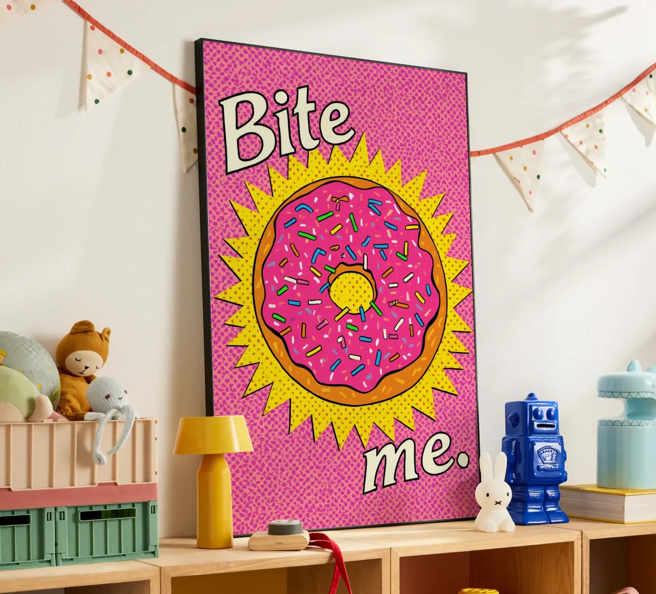 Ciambella con zuccherini "Bite Me alluminio dibond da DesignDoodle