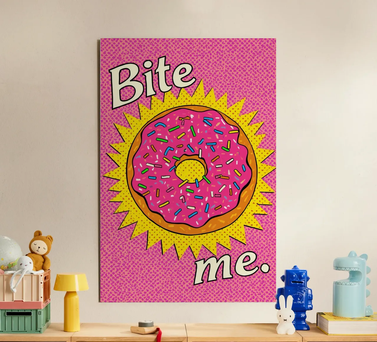 Ciambella con zuccherini "Bite Me alluminio dibond da DesignDoodle