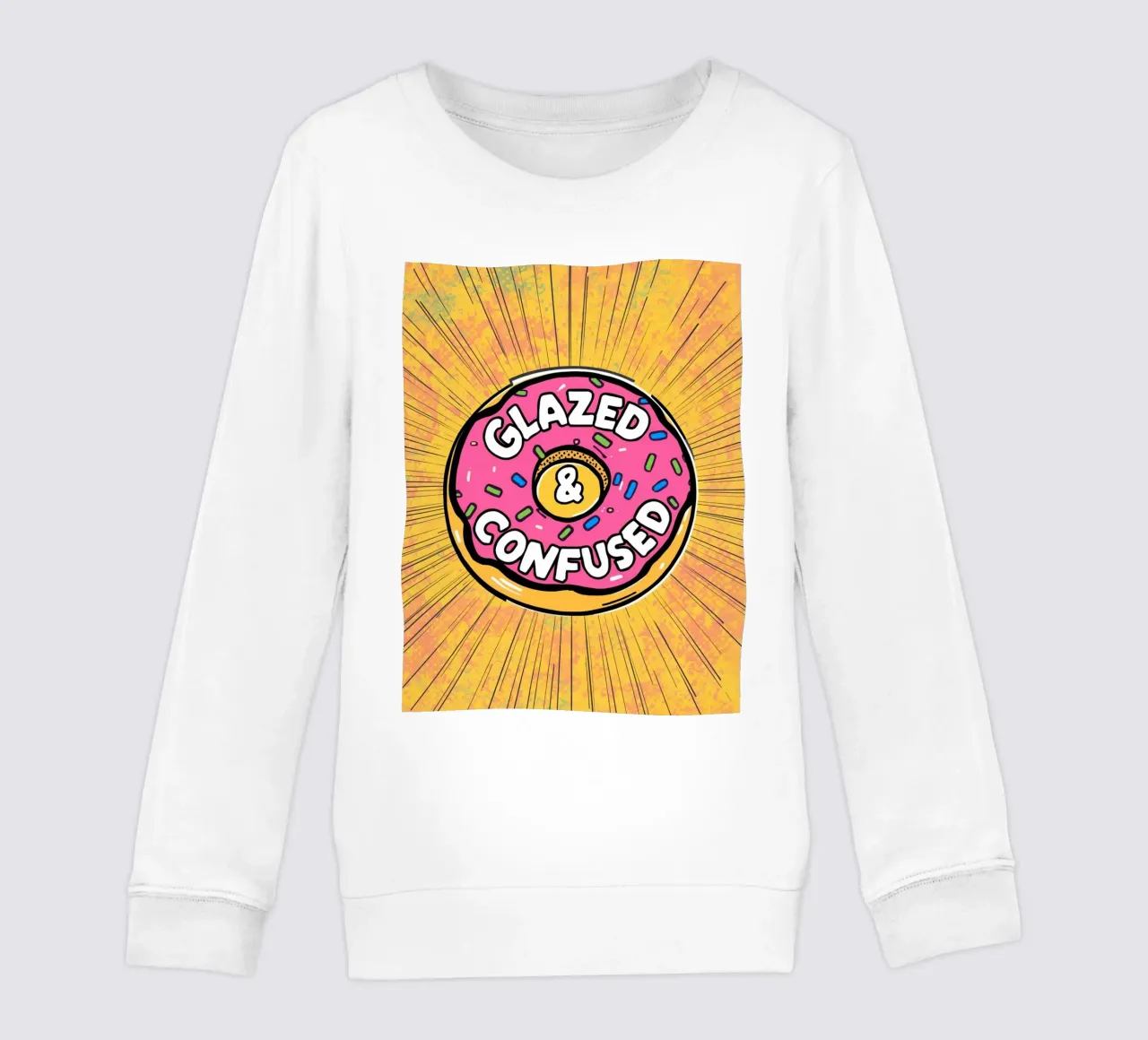 Donut con virutas "Glazed & Confused " (glaseado y confuso) sudadera para niño de DesignDoodle