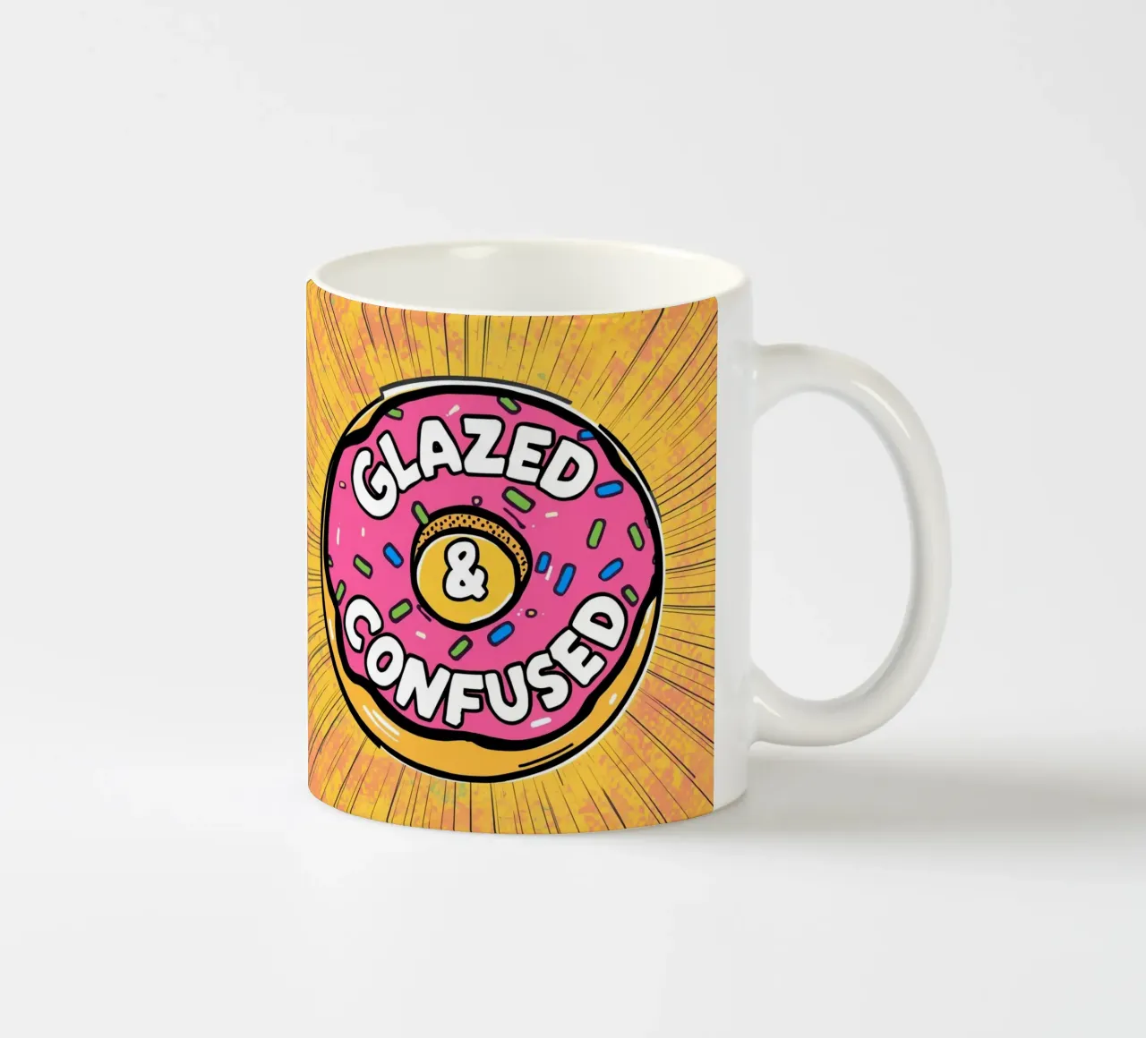 Ciambella con zuccherini "Glassata e confusa". tazza in ceramica da DesignDoodle