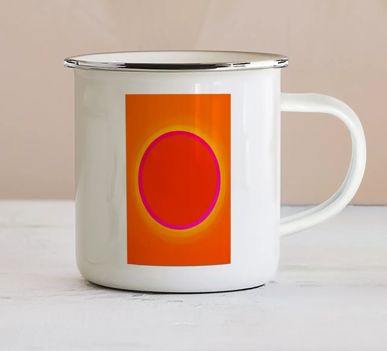 Dopamin Overflow | Kosmischer Sonnen-Kreis Emaille Tasse von Autofocus