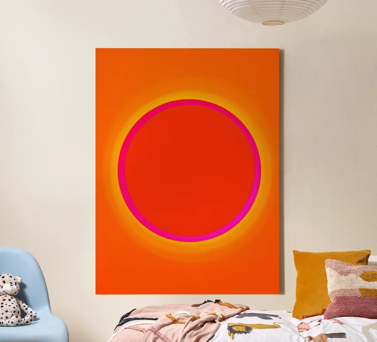 Dopamine Overflow | Cosmic Sun Circle canvas by Autofocus