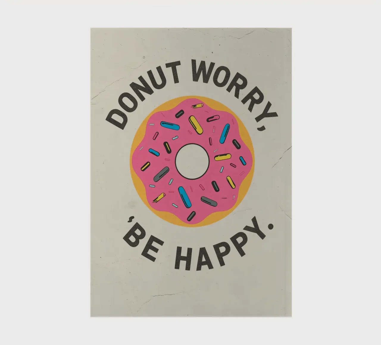 Donut mit "Donut Worry Be Happy" Notizbuch von DesignDoodle
