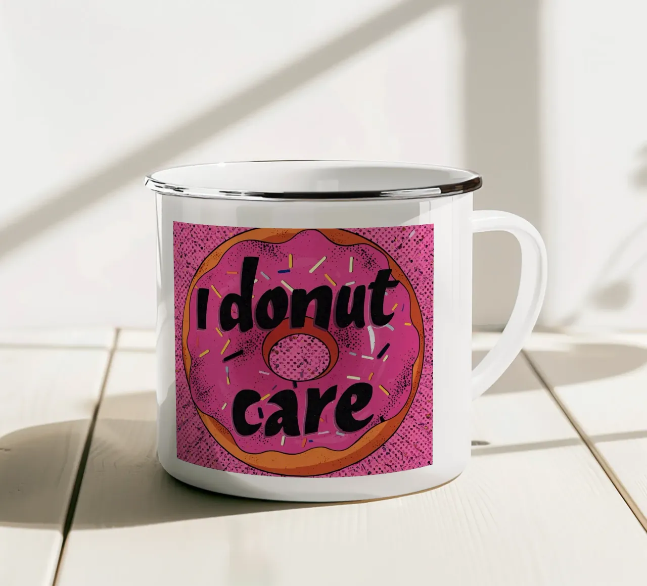 Mi interessa la ciambella tazza in smalto da DesignDoodle