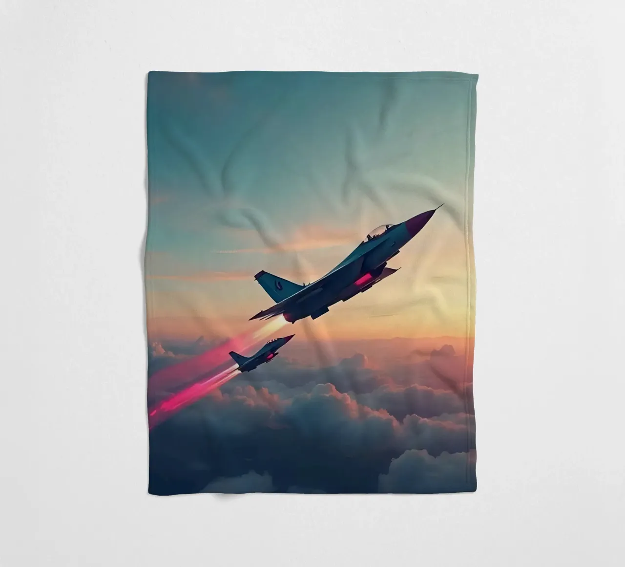 Getti nel cielo_3 coperta in pile da Fantasie & Mystikwelten by LK