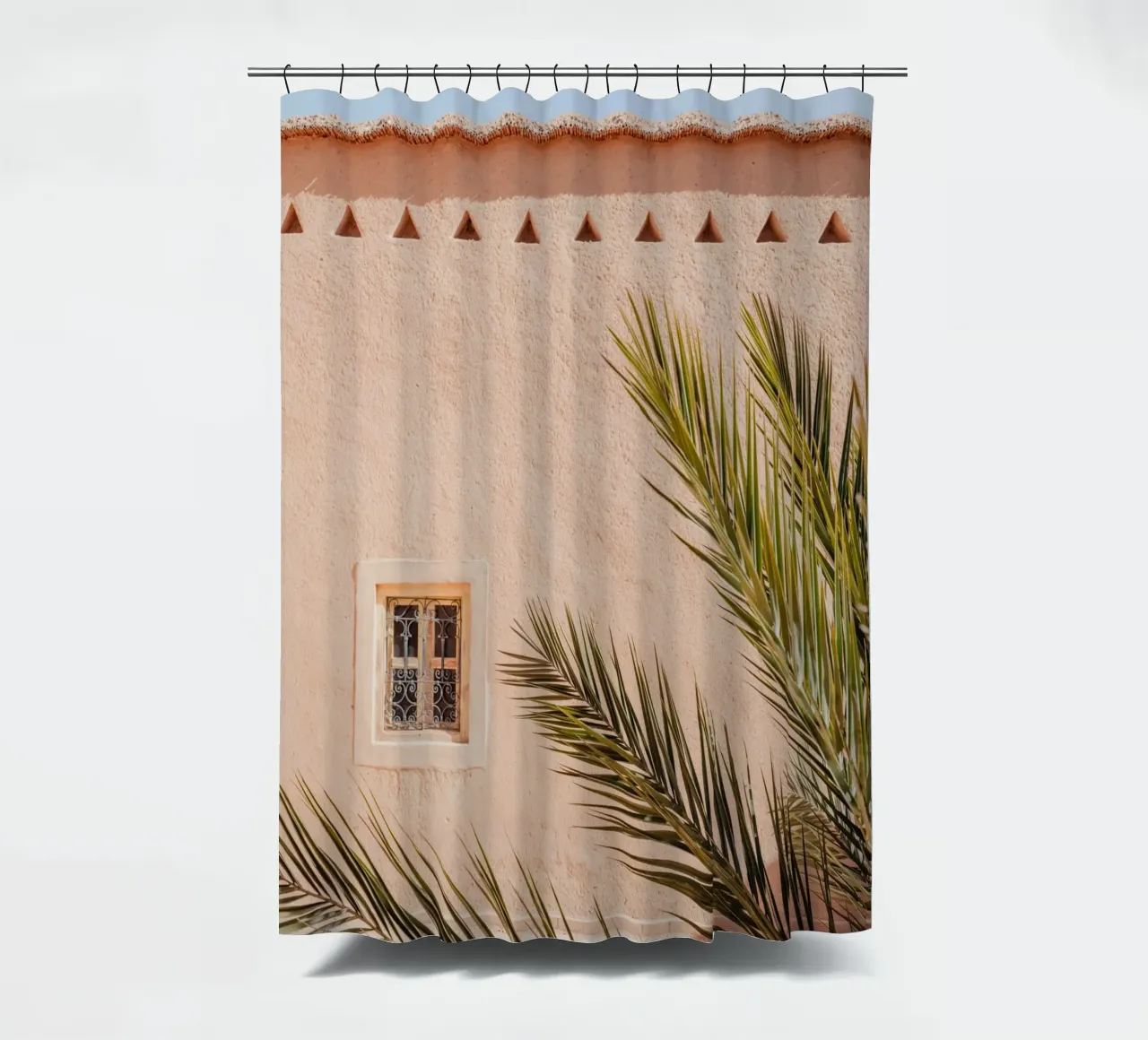 Palm, wall and window in Morocco tenda da doccia da photolovers