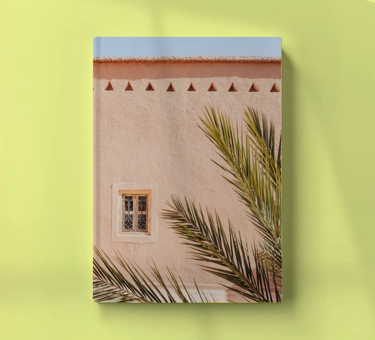 Palm, wall and window in Morocco notebook by photolovers