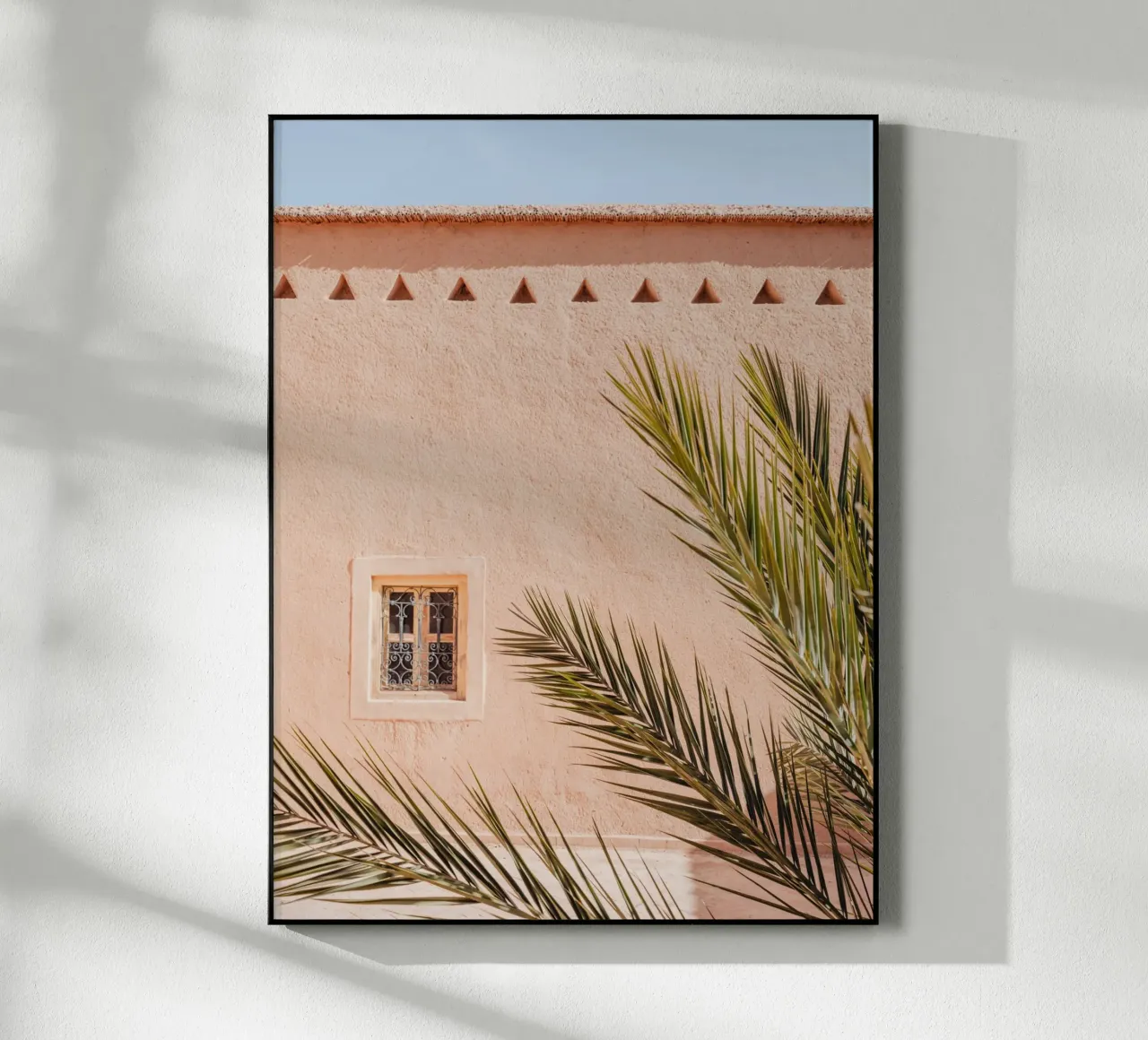 Palm, wall and window in Morocco metacrilato de photolovers